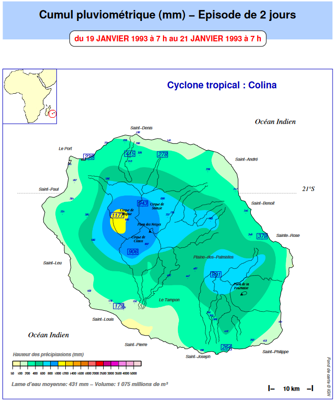 Cumul de pluie sur 48 heures