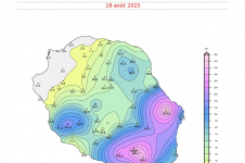 Cumuls en 48 heures dus au front froid entre le 17 et le 18 août