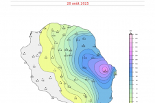 Cumuls en 48 heures des averses entre le 19 et le 20 août