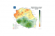 Rapport à la normale - précipitations Réunion - mai 2025