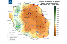 Écarts à la normale des précipitations de la saison des pluies 2024-2025