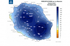 Cumul de Précipitations Réunion - Février 2022