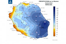 Cumul de Précipitations Réunion - Mars 2022