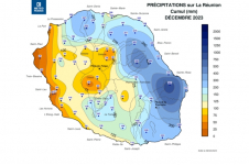 Cumul de Précipitations Réunion - Décembre 2023