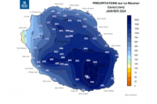 Cumul de Précipitations Réunion - Janvier 2024