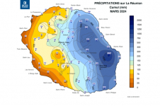 Cumul de Précipitations Réunion - Mars 2024