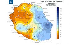 Cumul de précipitations Réunion - novembre 2024