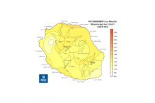 Moyenne du rayonnement global journalier à La Réunion - Août 2023