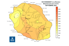 Moyenne de rayonnement global journalier à la Réunion - Septembre 2026