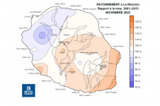 Rapport à la normale du rayonnement global journalier - Novembre 2022