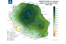Rapport à la normale - Précipitations Réunion - Avril 2022