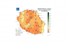 Rapport à la normale - Précipitations Réunion - Octobre 2022