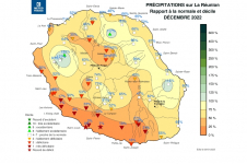 Rapport à la normale - Précipitations réunion - Décembre 2022