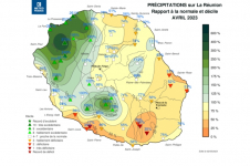 Rapport à la normale - Précipitations - Avril 2023