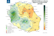 Rapport à la normale - Précipitations Réunion - Juin 2026