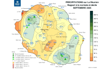 Rapport à la normale - Précipitations Réunion - Septembre 2026