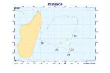 Trajectoire de la Forte Tempête Tropicale ELEANOR