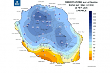 Précipitations du 28 février 2025 au passage de GARANCE