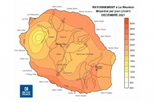 Moyenne de rayonnement global journalier à la Réunion - Décembre 2021