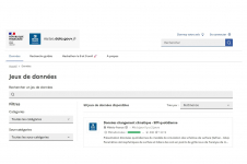 Page d'accueil, onglet "Données"