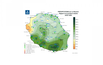 Bulletin climatique mensuel de la Réunion - Août 2023