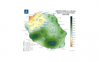 Bulletin climatique mensuel de La Réunion - août 2025