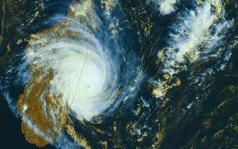 Freddy en approche finale de Madagascar (image satellite Météosat 9)