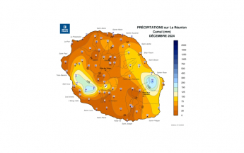 Cumul de précipitations - décembre 2024