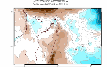 Tendance météo mensuelle du 27 avril au 24 mai 2026
