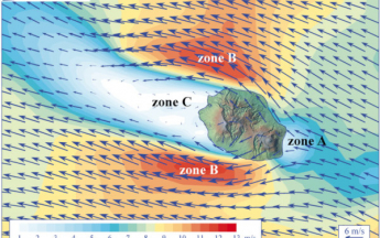 Les effets de l'île sur le vent incident