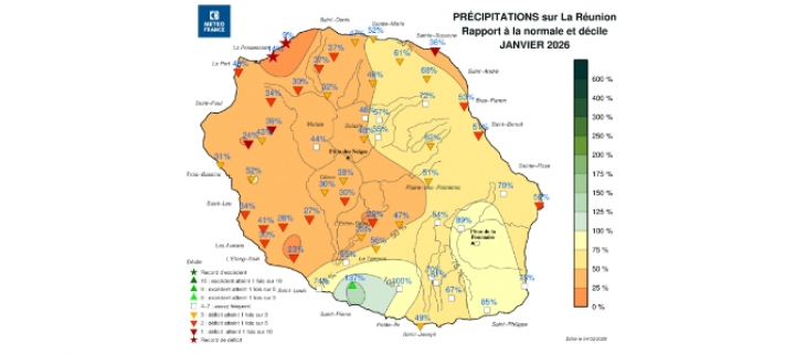 Bulletin climatique mensuel de la Réunion - Janvier 2026