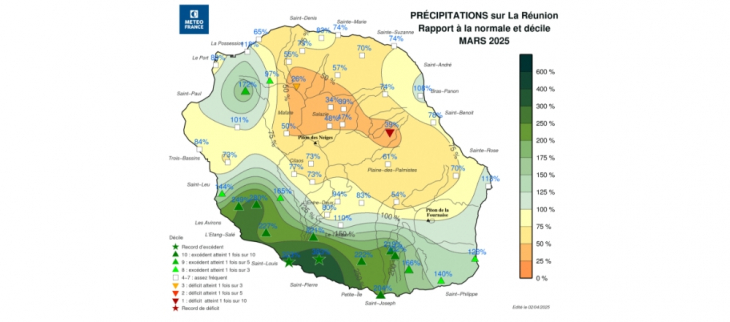 Buletin climatique mensuel de La Réunion - mars 2025