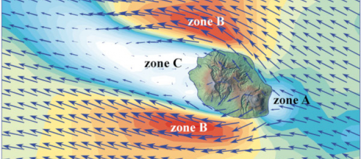 Alizé d'est-sud-est sur la Réunion