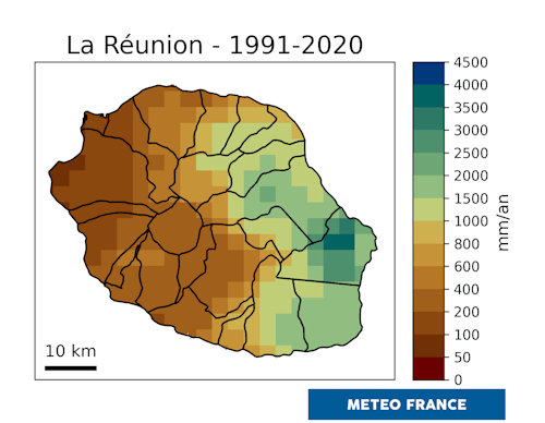 Carte du cumul de précipitations en saison sèche. © Météo-France