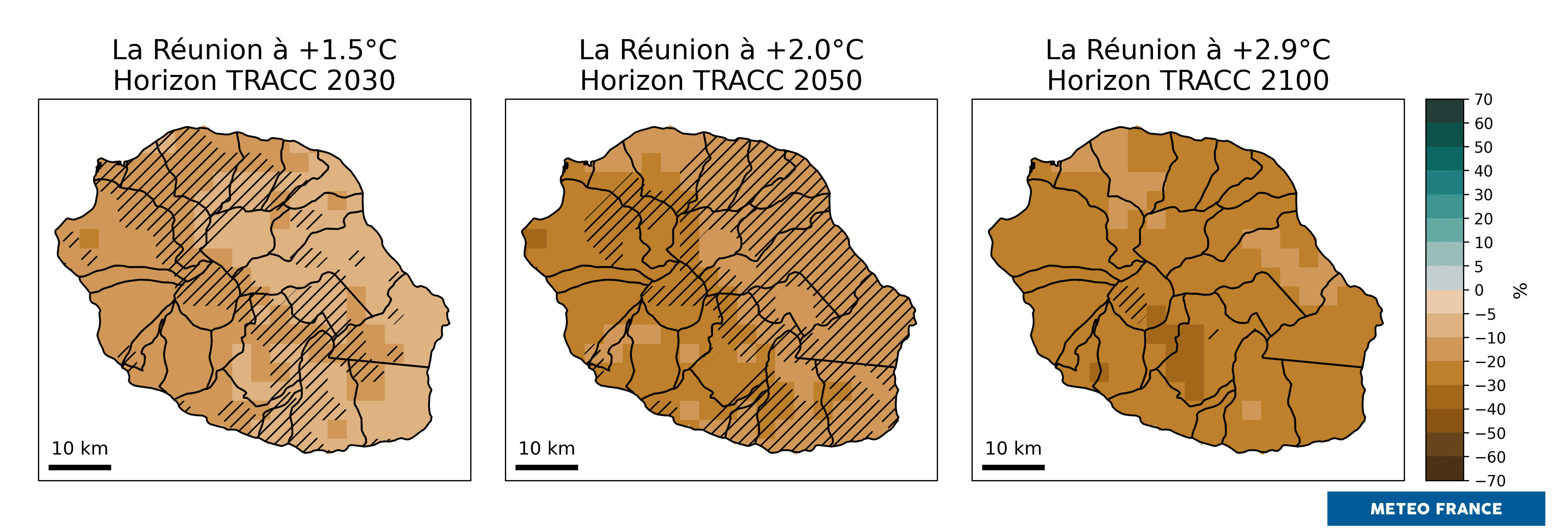 Évolution du cumul de précipitations en intersaison. © Météo-France