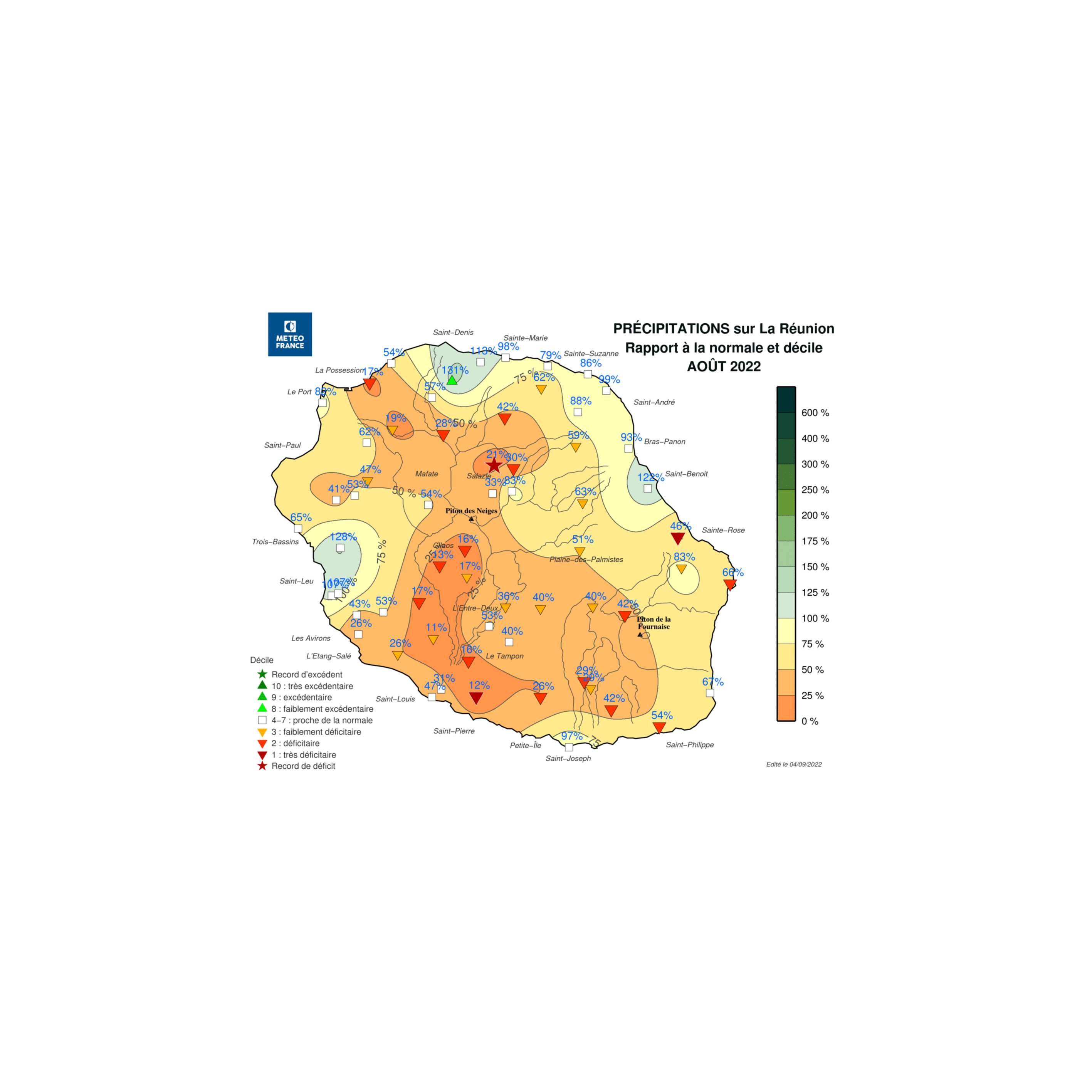 BULLETIN CLIMATIQUE MENSUEL DE LA RÉUNION AOÛT 2022 par MétéoFrance