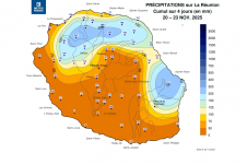 Cumuls en 4 jours du 20 au 23 novembre 2025