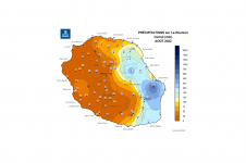 Cumul de précipitations Réunion - Août 2022