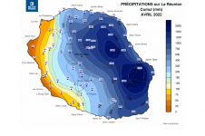 Cumuls de précipitations à la Réunion - Avril 2022