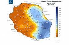 Cumuls de précipitations à la Réunion - Mai 2022