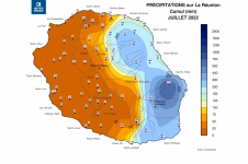 Cumuls de précipitations à la Réunion - Juillet 2022