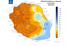 Cumul de précipitations - Réunion - Juin 2023