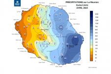 Cumul de précipitations Réunion - avril 2024