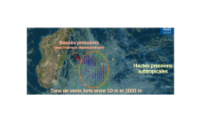 Image satellite illustrant la situation à l'origine des vents forts