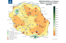 Rapport à la normale - Précipitations Réunion - Juin 2023