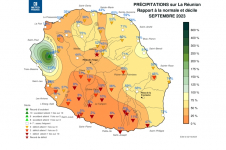 Rapport à la normale - Précipitations Réunion - Septembre 2023