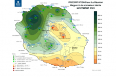 Rapport à la normale -précipitations Réunion - novembre 2025