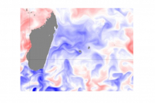 Anomalies de température de surface de la mer avant l'arrivée d'Emnati (source Mercator)