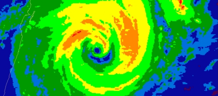 image satellite du cyclone Emnati - palette Dvorak