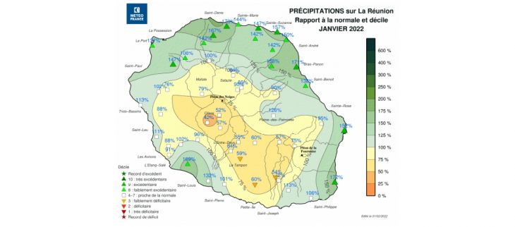 Bulletin climatique mensuel de La Réunion - Janvier 2022